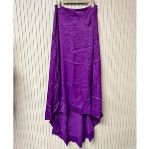 Karen Millen Satin Pleated Woven Midaxi Skirt Purple Size 8